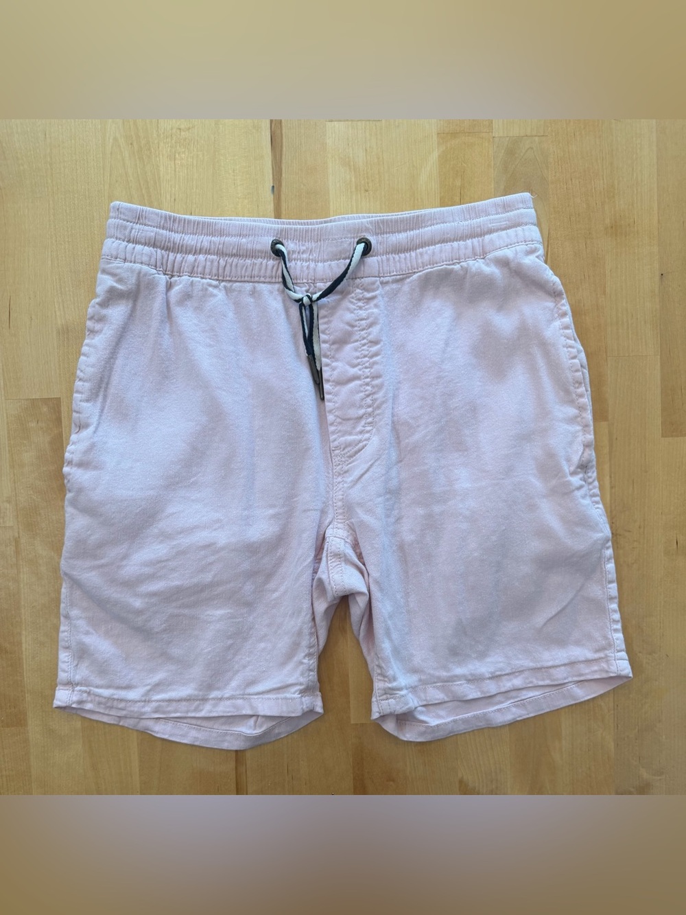 Barney Cools Linen Blend Light Pink Drawstring Casual Shorts